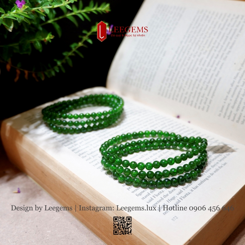 VIP Chuỗi Đá Diopside 4,5 - 5 li Tự Nhiên – Năng Lượng Xanh Của Thiên Nhiên - Ảnh 2