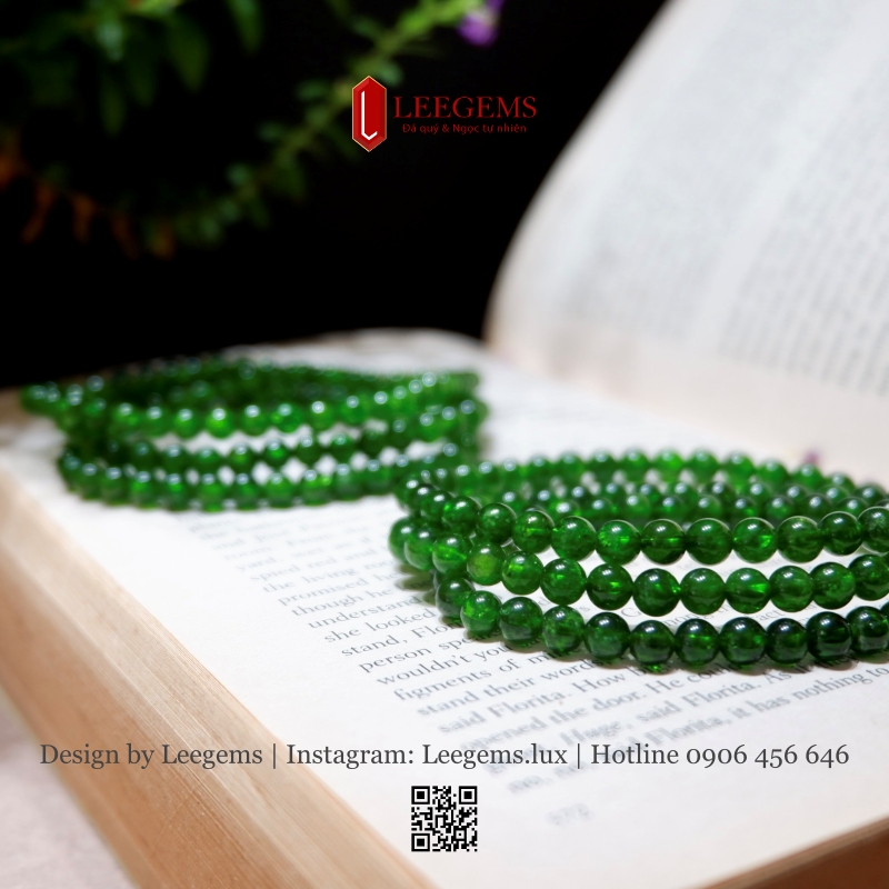 VIP Chuỗi Đá Diopside 4,5 - 5 li Tự Nhiên – Năng Lượng Xanh Của Thiên Nhiên - Ảnh 6
