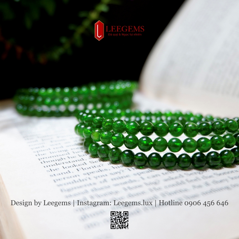 VIP Chuỗi Đá Diopside 4,5 - 5 li Tự Nhiên – Năng Lượng Xanh Của Thiên Nhiên