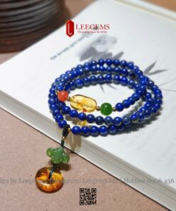 Chuỗi Lapis Lazuli 5-5,5li Mix Hổ Phách & Ngọc Bích Thiên Nhiên – Vẻ Đẹp Cổ Điển, Ý Nghĩa Sâu Sắc - Ảnh 10