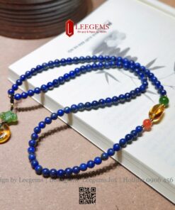 Chuỗi Lapis Lazuli 5-5,5li Mix Hổ Phách & Ngọc Bích Thiên Nhiên – Vẻ Đẹp Cổ Điển, Ý Nghĩa Sâu Sắc - Ảnh 3