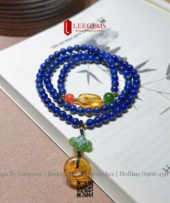 Chuỗi Lapis Lazuli 5-5,5li Mix Hổ Phách & Ngọc Bích Thiên Nhiên – Vẻ Đẹp Cổ Điển, Ý Nghĩa Sâu Sắc - Ảnh 5