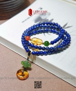 Chuỗi Lapis Lazuli 5-5,5li Mix Hổ Phách & Ngọc Bích Thiên Nhiên – Vẻ Đẹp Cổ Điển, Ý Nghĩa Sâu Sắc - Ảnh 7