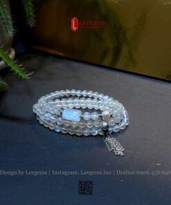 Alternative view of Chuỗi Đá Moonstone thiên nhiên mix Lu Thống & Charm Bạc – Tinh tế & Bình an I LEEGEMS