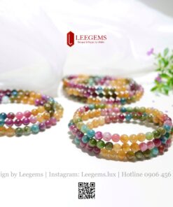 Alternative view of Vòng Tourmaline Tự Nhiên Đa Sắc – Năng Lượng, Cân Bằng & May Mắn