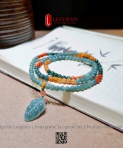 Vòng Ngọc Jadeite Mix Charm Lá Ngọc – Trang Sức Phong Thủy Sang Trọng | Leegems