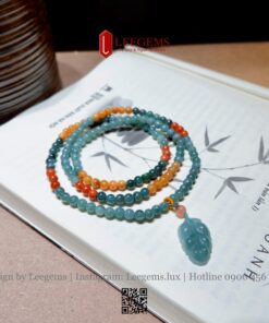 Alternative view of Vòng Ngọc Jadeite Mix Charm Lá Ngọc – Trang Sức Phong Thủy Sang Trọng | Leegems