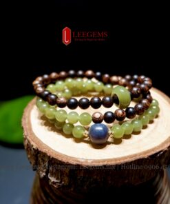 Vòng Ngọc Hòa Điền Mix Trầm Hương & Charm Ngọc – Tài Lộc, Bình An & Hạnh Phúc