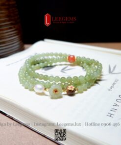 Chuỗi Vòng Tay Ngọc Hòa Điền Tân Cương 108 Hạt – Thiết Kế Độc Quyền by Leegems - Ảnh 6