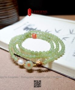 Chuỗi Vòng Tay Ngọc Hòa Điền Tân Cương 108 Hạt – Thiết Kế Độc Quyền by Leegems - Ảnh 5