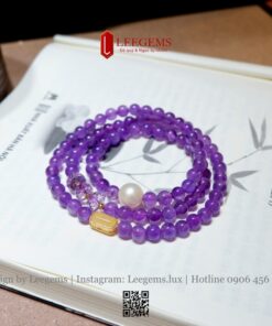Chuỗi Vòng Tay Đá Thạch Anh Tím Mix Charm – Phong Thủy Cho Nữ Mệnh Hỏa & Thổ | Leegems