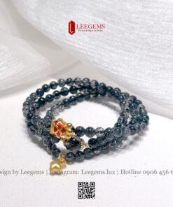 Chuỗi Thạch Anh Tóc Đen Mix Charm – Bình An & May Mắn Cho Nữ Mệnh Thủy, Mộc | Leegems - Ảnh 6