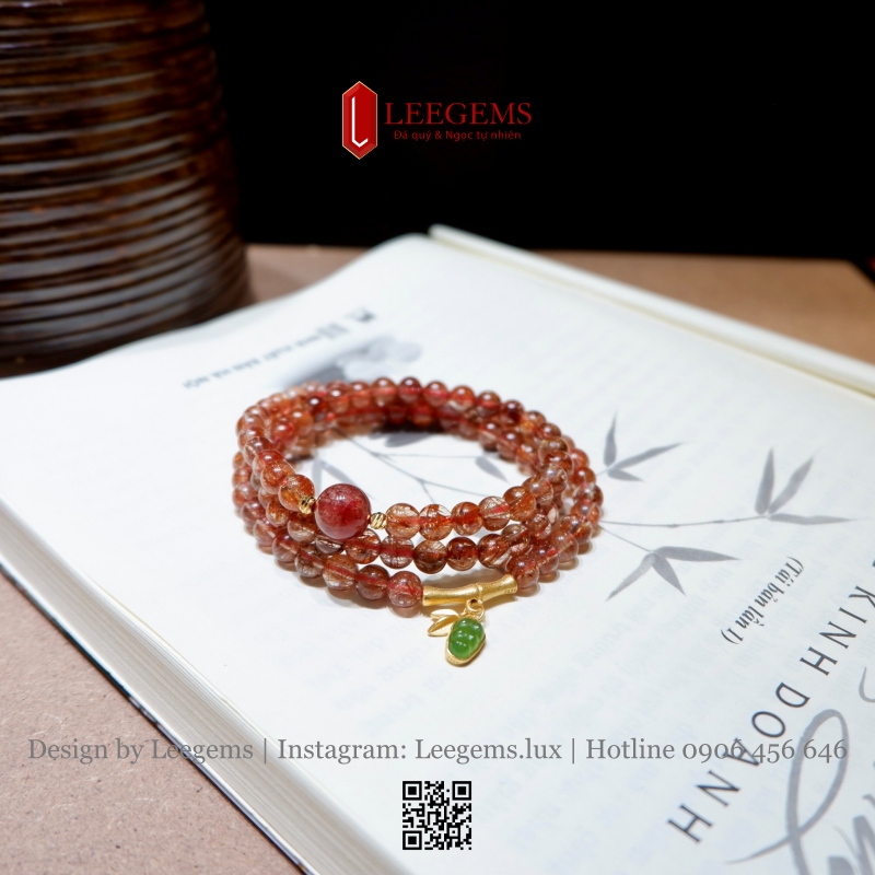 Chuỗi Vòng Tay Đá Thạch Anh Tóc Đỏ VIP – Sang Trọng & Thanh Lịch | Leegems - Ảnh 7