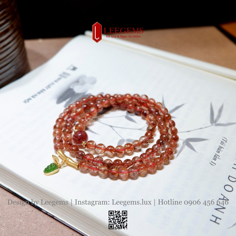 Chuỗi Vòng Tay Đá Thạch Anh Tóc Đỏ VIP – Sang Trọng & Thanh Lịch | Leegems