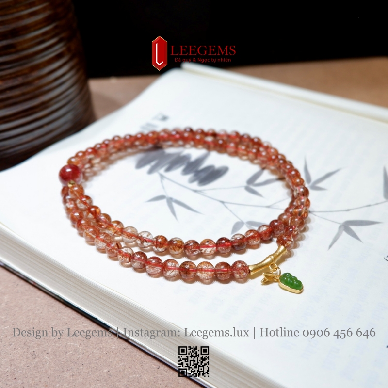 Chuỗi Vòng Tay Đá Thạch Anh Tóc Đỏ VIP – Sang Trọng & Thanh Lịch | Leegems - Ảnh 3
