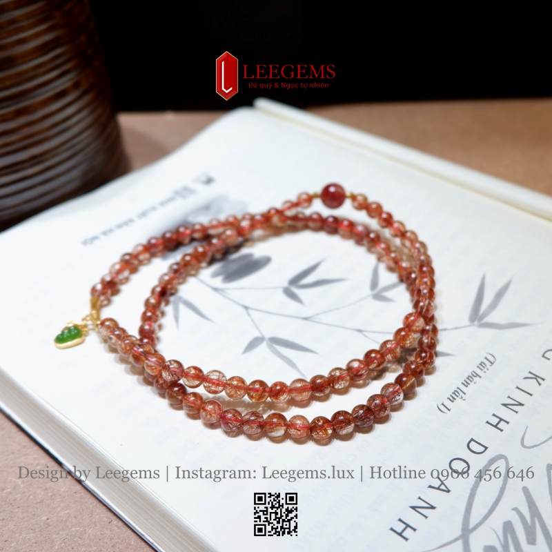 Chuỗi Vòng Tay Đá Thạch Anh Tóc Đỏ VIP – Sang Trọng & Thanh Lịch | Leegems - Ảnh 4