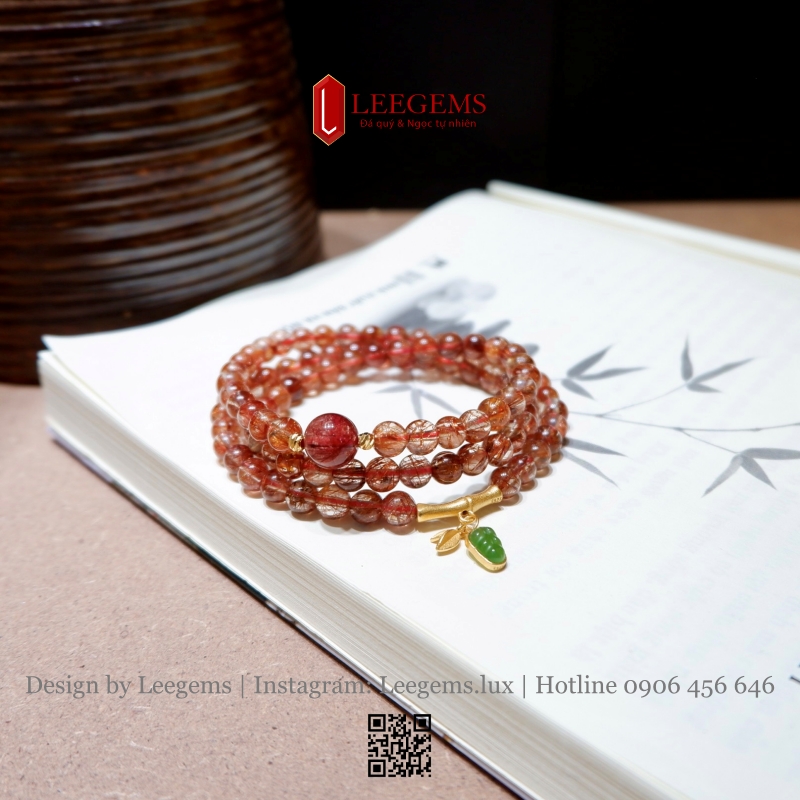Chuỗi Vòng Tay Đá Thạch Anh Tóc Đỏ VIP – Sang Trọng & Thanh Lịch | Leegems - Ảnh 5