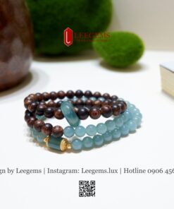 Alternative view of Vòng Lam Ngọc Mix Trầm Hương & Charm Ngọc – Sự Hài Hòa Giữa Bình An & May Mắn I Thiết kế Leegems
