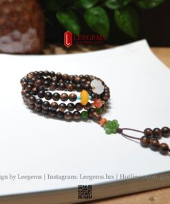 Chuỗi Trầm Sánh 6li 108 Hạt Mix Charm Bạch Ngọc, Hổ Phách, Ngọc Bích – Sang Trọng & Bình An I LEEGEMS - Ảnh 6