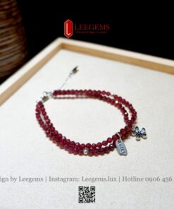 Vòng Tay Đá Garnet Cắt Giác Mix Charm Bạc 925 – Sang Trọng & Quyến Rũ | Leegems - Ảnh 6