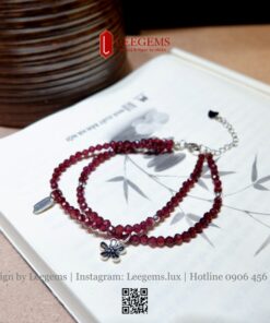 Vòng Tay Đá Garnet Cắt Giác Mix Charm Bạc 925 – Sang Trọng & Quyến Rũ | Leegems - Ảnh 5