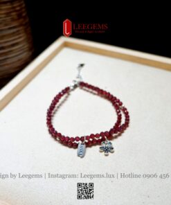 Vòng Tay Đá Garnet Cắt Giác Mix Charm Bạc 925 – Sang Trọng & Quyến Rũ | Leegems - Ảnh 3