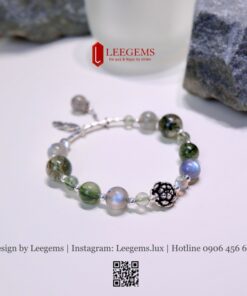 Vòng Tay Thạch Anh Tóc Xanh Mix Charm Bạc – Thanh Lịch & Thu Hút May Mắn - Ảnh 4