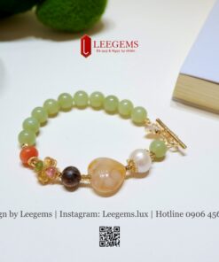 Vòng Ngọc Hòa Điền Mix Charm – Thanh Lịch, May Mắn & Hạnh Phúc