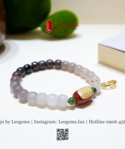 Alternative view of Vòng Ngọc Hòa Điền Tím Mix Charm – Sang Trọng, Bình An & May Mắn