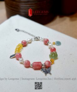 Alternative view of Lắc Tay Đá Rhodochrosite – Thiết Kế Độc Quyền Mix Charm Hỗ Trợ Tình Duyên | Leegems