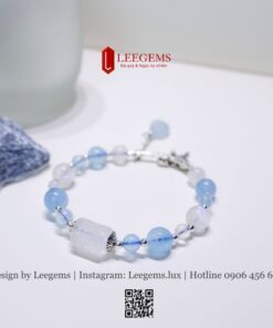 Vòng Tay Đá Aquamarine Mix Charm Montone – Thanh Khiết & Bình An I Leegems