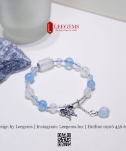 Alternative view of Vòng Tay Đá Aquamarine Mix Charm Montone – Thanh Khiết & Bình An I Leegems