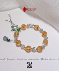 Vòng Tay Đá Citrine Mix Xà Cừ và Charm Bạc – Thu Hút Tài Lộc, Bình An | Leegems - Ảnh 7