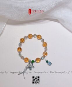 Vòng Tay Đá Citrine Mix Xà Cừ và Charm Bạc – Thu Hút Tài Lộc, Bình An | Leegems - Ảnh 6