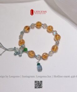 Vòng Tay Đá Citrine Mix Xà Cừ và Charm Bạc – Thu Hút Tài Lộc, Bình An | Leegems - Ảnh 4