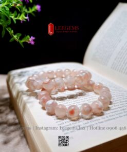 Vòng Tay Đá Agate Anh Đào 10li – Vẻ Đẹp Dịu Dàng & Năng Lượng Tình Duyên