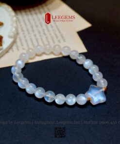 Vòng Tay Đá Moonstone 8li Mix Sao May Mắn – Thanh Khiết & Bình An - Ảnh 3