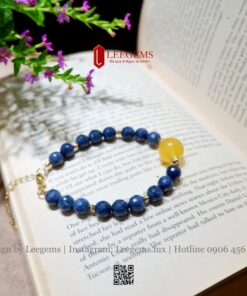 Alternative view of Vòng Tay Đá Saphia 7li Mix Hổ Phách Mật Lạp – Sang Trọng & Thu Hút Tài Lộc