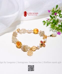 Alternative view of Vòng Tay Đá Thạch Anh Tóc Vàng Mix – Trang Sức Sang Trọng, Thu Hút Tài Lộc I Thiết kế Leegems