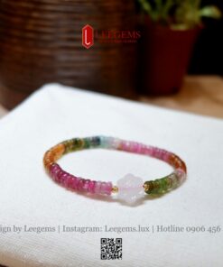 Alternative view of Vòng Tay Đá Tourmaline Cầu Vồng Mix Hoa Mai – Phù Hợp Mọi Mệnh | Leegems