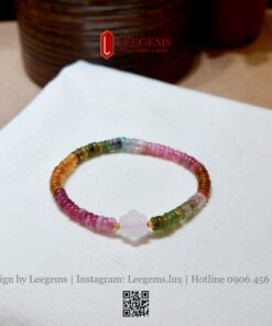 Vòng Tay Đá Tourmaline Cầu Vồng Mix Hoa Mai – Phù Hợp Mọi Mệnh | Leegems