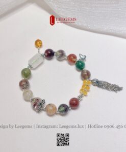 Vòng Tay Đá Ưu Linh Đa Sắc Mix Charm – Bình An & May Mắn Cho Tất Cả Mệnh | Leegems - Ảnh 4