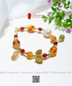 Alternative view of Vòng Tay Hổ Phách Tự Nhiên Mix Charm – Vẻ Đẹp Quý Phái & Năng Lượng Bình An I Thiết kế LEEGEMS