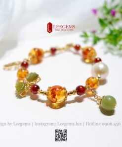 Vòng Tay Hổ Phách Tự Nhiên Mix Charm – Vẻ Đẹp Quý Phái & Năng Lượng Bình An I Thiết kế LEEGEMS