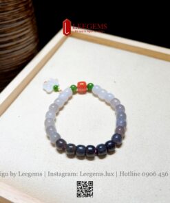 Alternative view of Vòng Tay Ngọc Hòa Điền Tím Khói – Thiết Kế Độc Quyền, Size 8li | Leegems