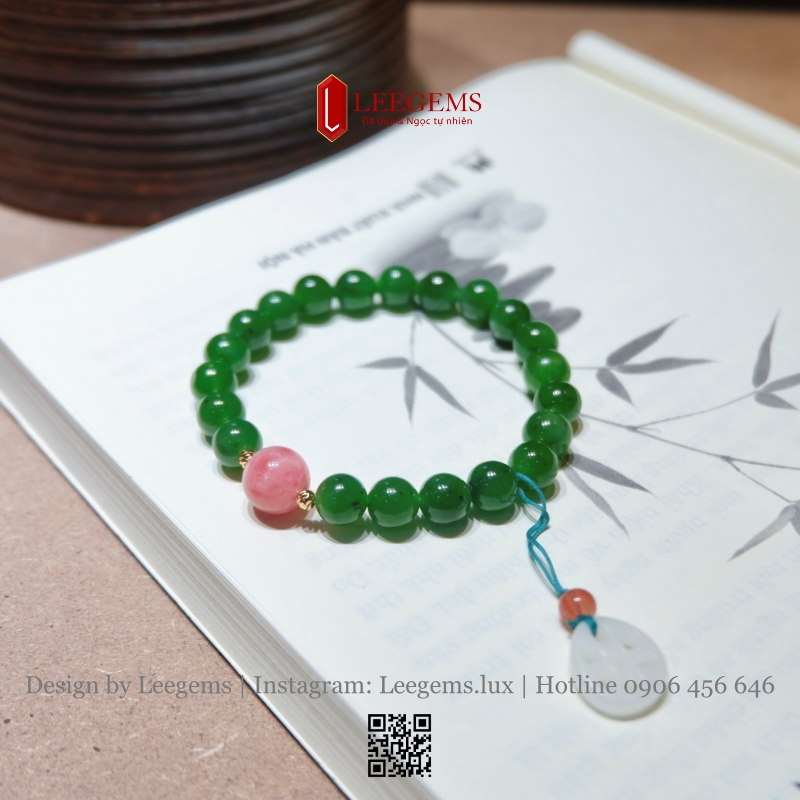 Vòng Ngọc Bích 8li Mix Charm Ngọc – Sang Trọng, Bình An & May Mắn - Ảnh 4