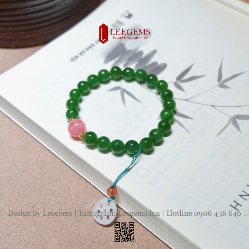 Vòng Ngọc Bích 8li Mix Charm Ngọc – Sang Trọng, Bình An & May Mắn - Ảnh 5