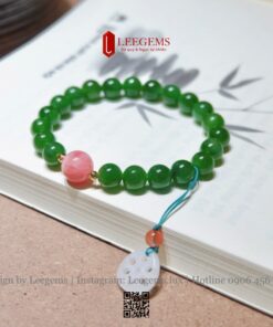 Vòng Ngọc Bích 8li Mix Charm Ngọc – Sang Trọng, Bình An & May Mắn