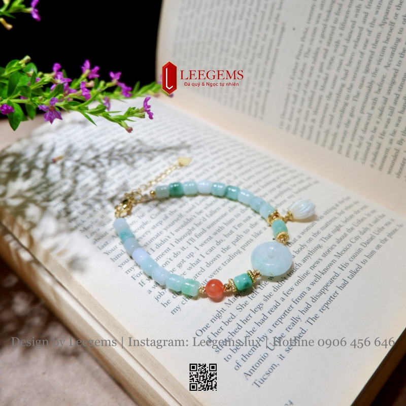 Lắc Tay Ngọc Jadeite Đốt Trúc Mix Charm Ngọc – Thanh Lịch & Phong Thủy - Ảnh 4