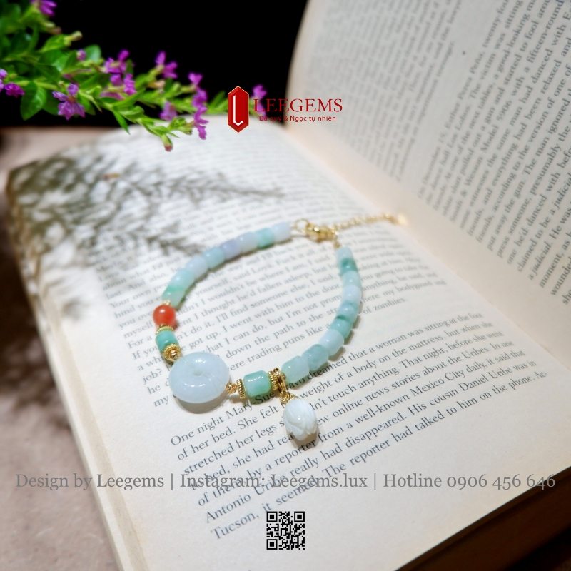 Lắc Tay Ngọc Jadeite Đốt Trúc Mix Charm Ngọc – Thanh Lịch & Phong Thủy - Ảnh 2